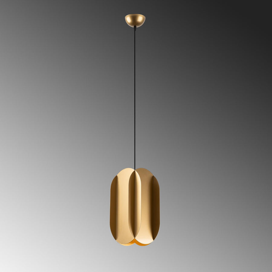 Oval Metal Tekli Sarkıt - Altın