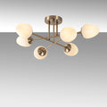 Camlı 6'lı Plafonyer Modern - Altın