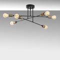 Sputnik 6'lı Metal Plafonyer - Siyah