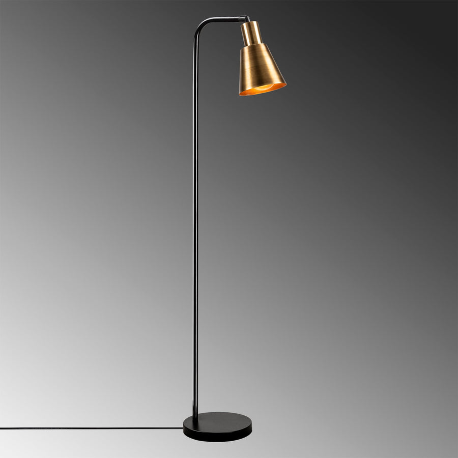 Konik Başlıklı Tekli Lambader Metal - Siyah