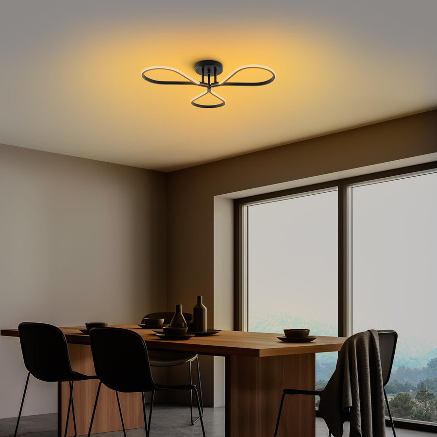 Yonca Metal LED Plafonyer - Siyah