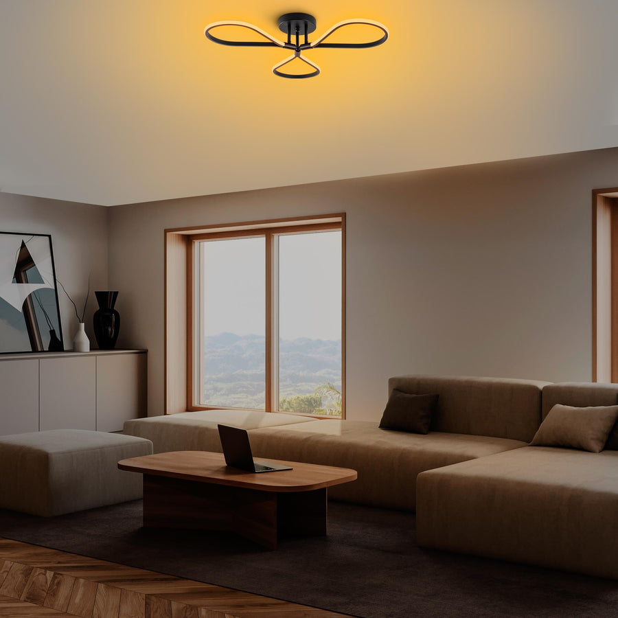 Yonca Metal LED Plafonyer - Siyah