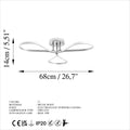 Yonca Metal LED Plafonyer - Gümüş