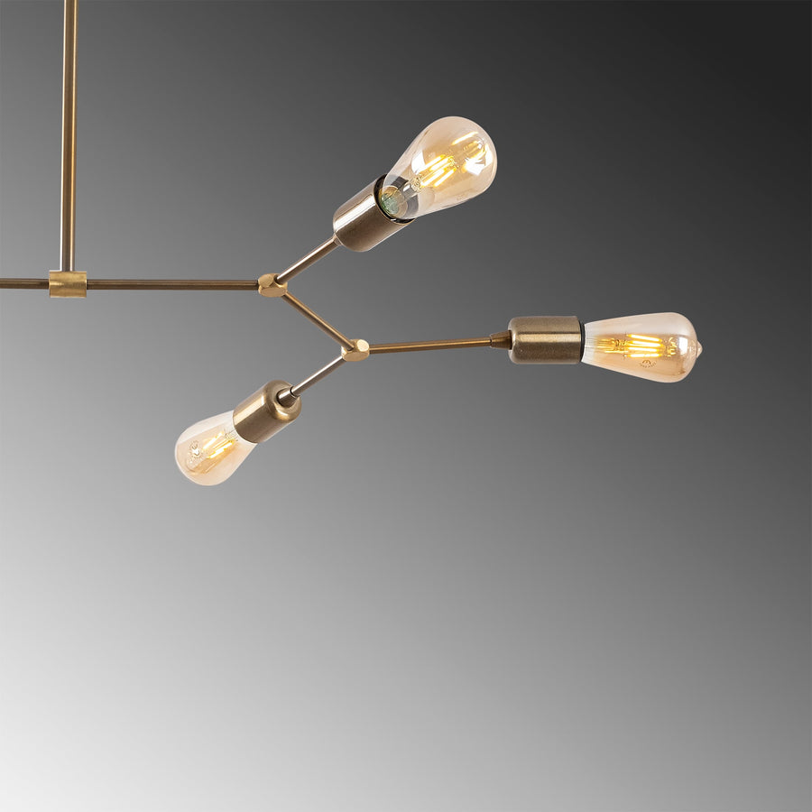 Sputnik 6'lı Metal Avize Eskitme - Altin