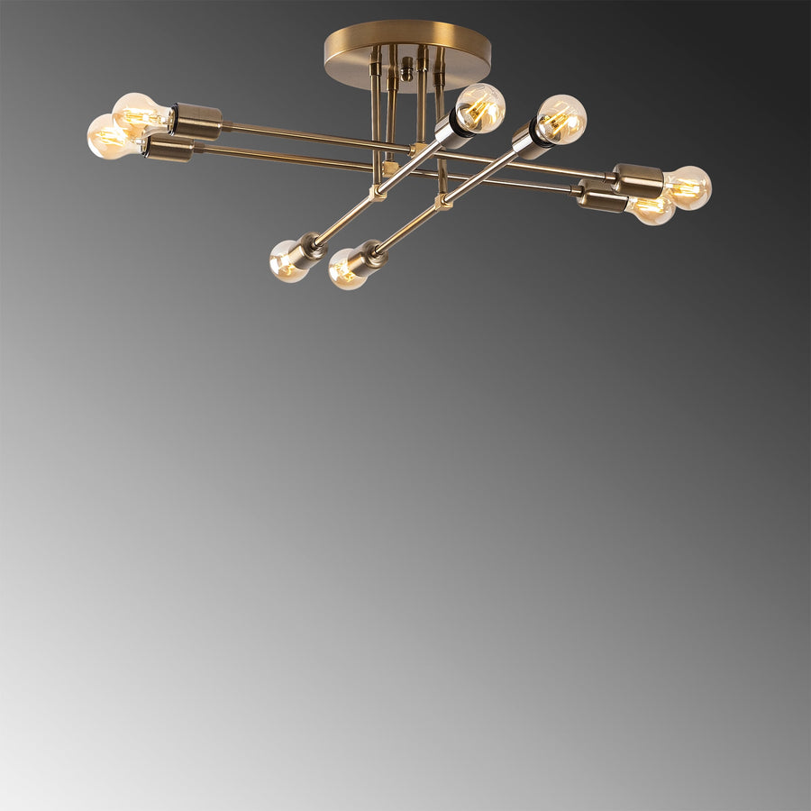Sputnik 8li Metal Plafonyer - Altin