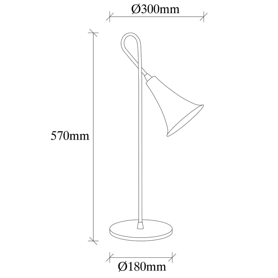 Trompet Metal Masa Lambası - Altın