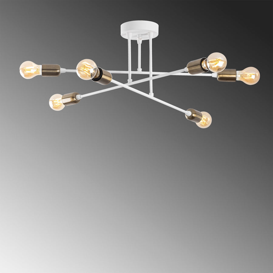 Sputnik 6'lı Metal Plafonyer - Beyaz