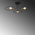 Halka 3'lü Metal Plafonyer - Siyah