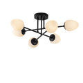 Camlı 6'lı Plafonyer Modern - Siyah