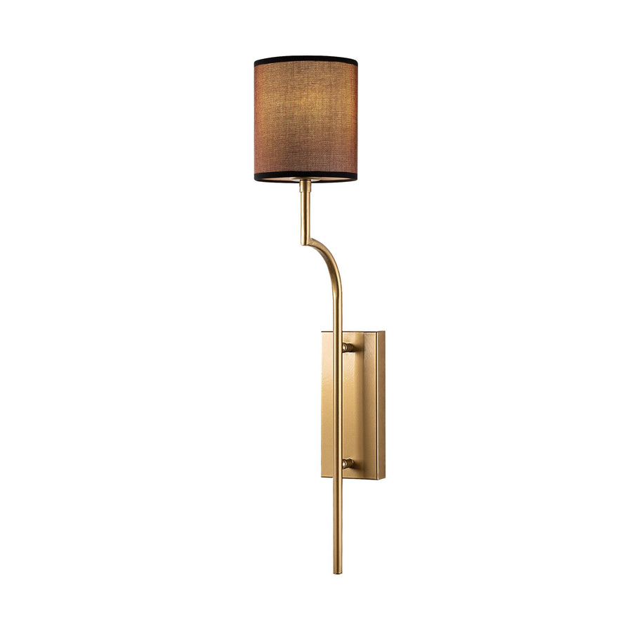 Silindir Kumas Abajurlu Metal Aplik - Kahve