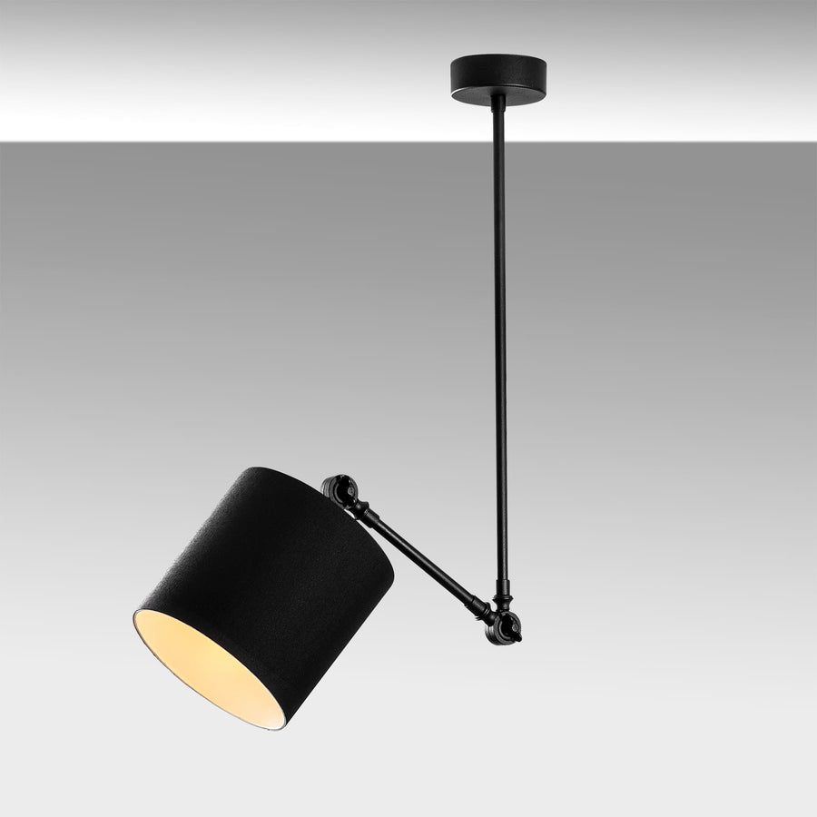 Abajurlu Tekli Sarkıt Avize Metal - Siyah