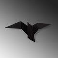 Origami Kuş Büyük Boy LED Aplik - Siyah