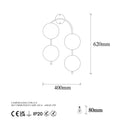 Küre Cam 4'lü Duvar Aplik - Altin