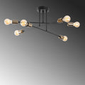 Sputnik 6'lı Metal Plafonyer - Siyah