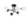 Camlı 6'lı Plafonyer Modern - Siyah