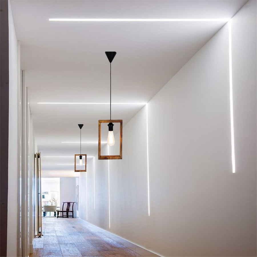 Ahşap Çerçeve Tekli Sarkıt Modern - Kahve