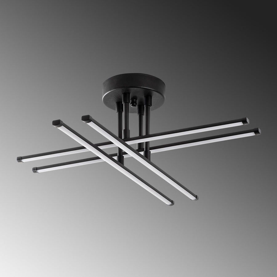 Çubuk Çapraz Metal Plafonyer - Siyah
