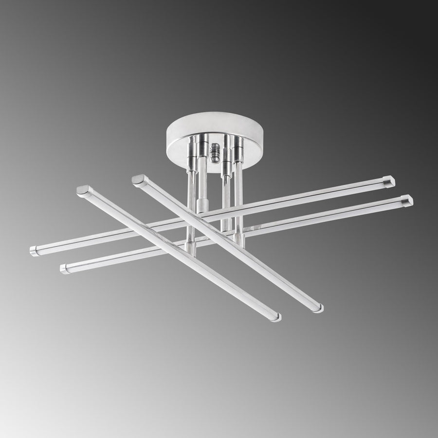 Çubuk Çapraz Metal Plafonyer - Gümüş