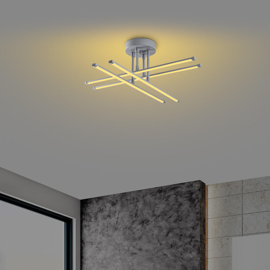 Çubuk Çapraz Metal Plafonyer - Gri