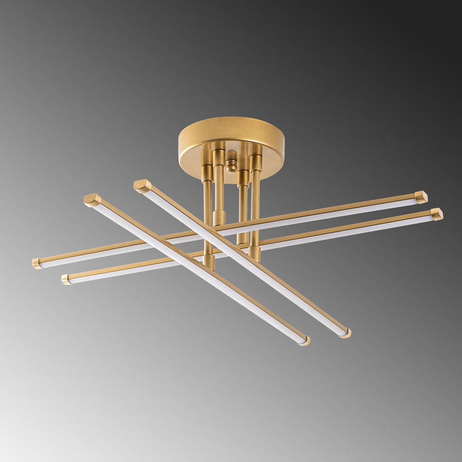 Çubuk Çapraz Metal Plafonyer - Altın
