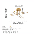 Çubuk Çapraz Metal Plafonyer - Altın