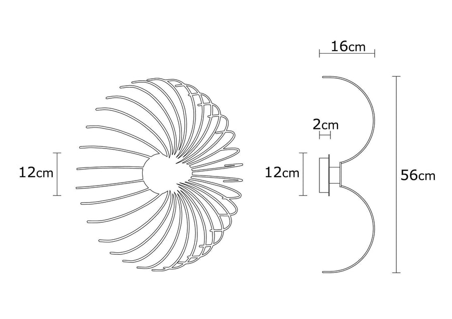 Spiral Tel Tekli Aplik Metal - Siyah