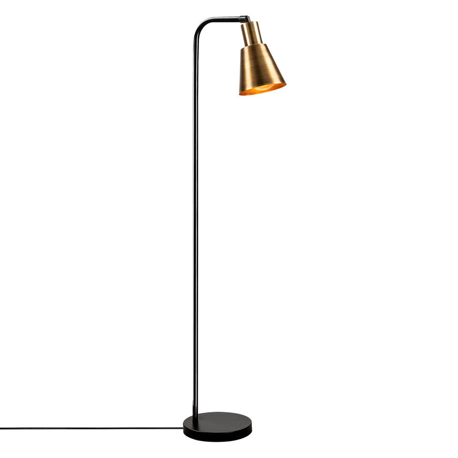 Konik Başlıklı Tekli Lambader Metal - Siyah