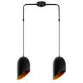 Metal 2'li Kollu Sarkıt Oval Şapka - Siyah