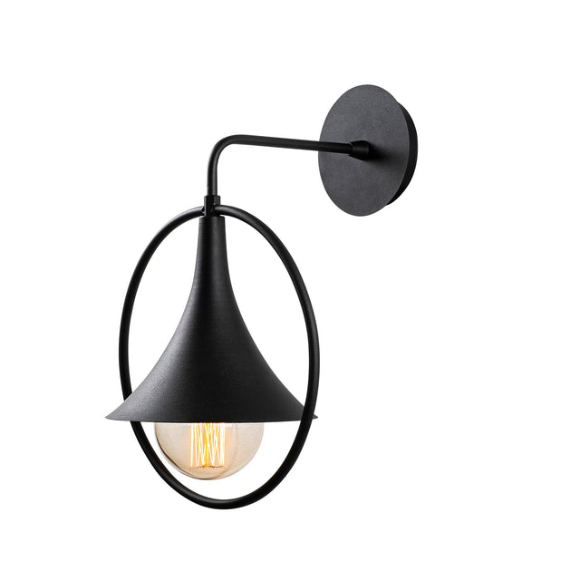 Oval Çerçeveli Tekli Metal Aplik - Siyah