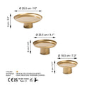3'lu Set Metal Ayakli Sunum Tepsisi - Altin