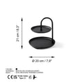 2 Katli Yuvarlak Metal Taki Standi - Siyah