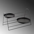 Siyah Metal 2 Tepsi Katli Banyo Duzenleyici Standi - Siyah