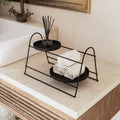 Siyah Metal 2 Tepsi Katli Banyo Duzenleyici Standi - Siyah