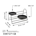 Siyah Metal 2 Tepsi Katli Banyo Duzenleyici Standi - Siyah