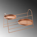Terracotta Metal 2 Katlı Tepsi Masa Standi - Turuncu