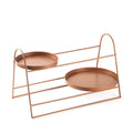 Terracotta Metal 2 Katlı Tepsi Masa Standi - Turuncu