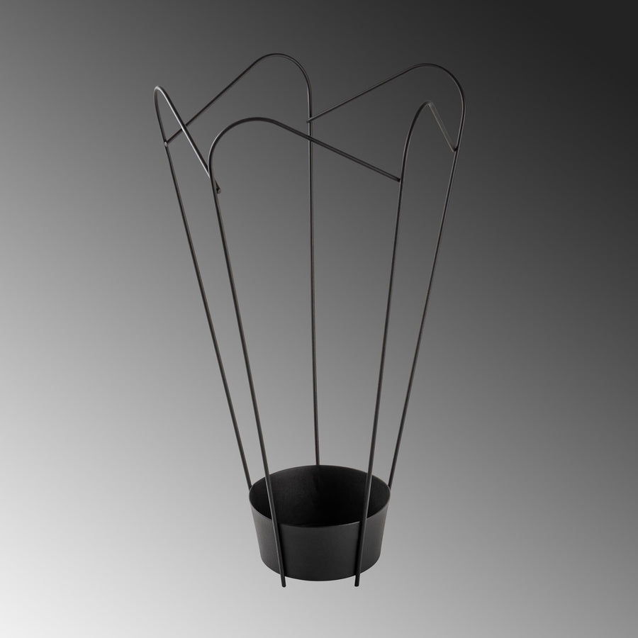 Siyah Metal Modern Semsiyelik - Siyah
