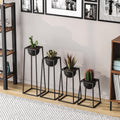 Siyah Metal Saksılık 4'lü Set - Siyah