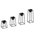 Siyah Metal Saksılık 4'lü Set - Siyah
