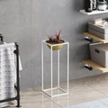 Beyaz-Altın Metal Saksılık Stand Kısa - Beyaz