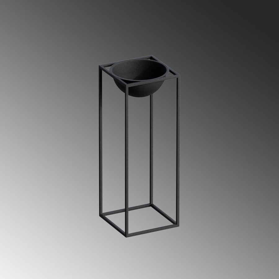 Siyah Metal Saksılık Stand Kısa - Siyah