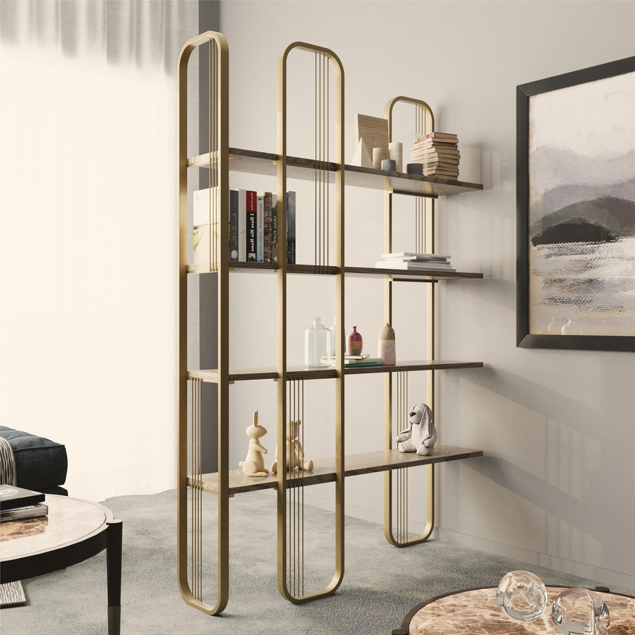 Altin Metal Ahsap Buyuk Raf Unitesi - Altin