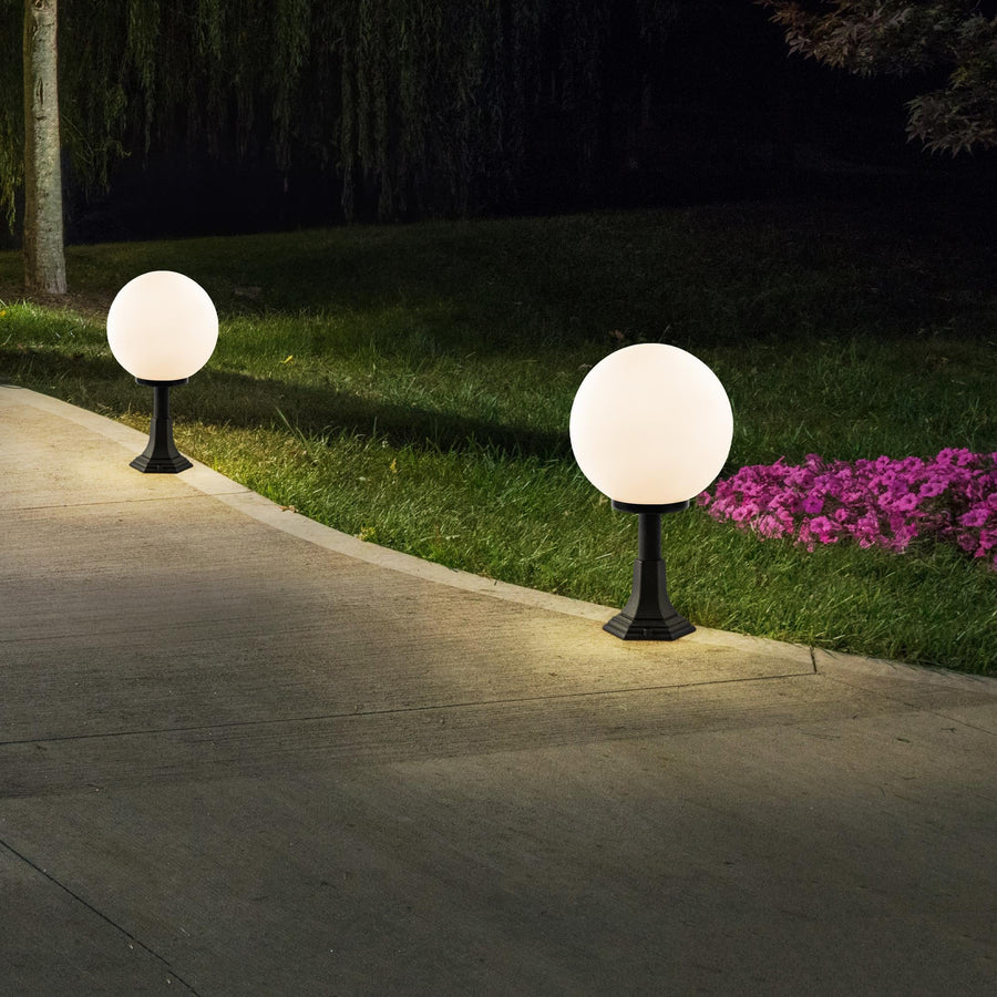 Küre Bahçe Metal Bollard Armatür - Siyah