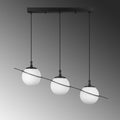 Küre Camlı 3'lü Sıralı Sarkıt - Siyah