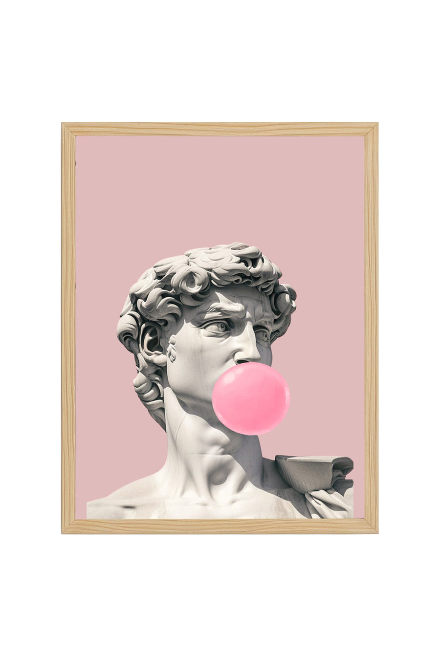 Doğal Ahşap Çerçeveli Figüratif Tablo - Pembe ve Klasik Sanat | huhu1765