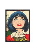 Doğal Ahşap Çerçeveli Pop Art Portre Desenli Tablo - Retro Tarz | huhu1783