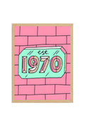 Doğal Ahşap Çerçeveli Retro Desenli Tablo - Pastel Tonlar | huhu1795