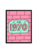 Doğal Ahşap Çerçeveli Retro Desenli Tablo - Pastel Tonlar | huhu1795