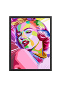 Doğal Ahşap Çerçeveli Pop Art Desenli Tablo - Canlı Tonlar | huhu1805