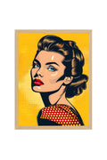 Doğal Ahşap Çerçeveli Portre Tablo - Pop Art Tarzı - Canlı Sarı | huhu1845